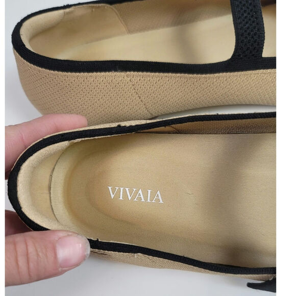 VIVAIA Square-Toe Mary-Jane (Margot Mary-Jane) in Nude Peach/Black, sz 41.5/10 - Picture 7 of 15